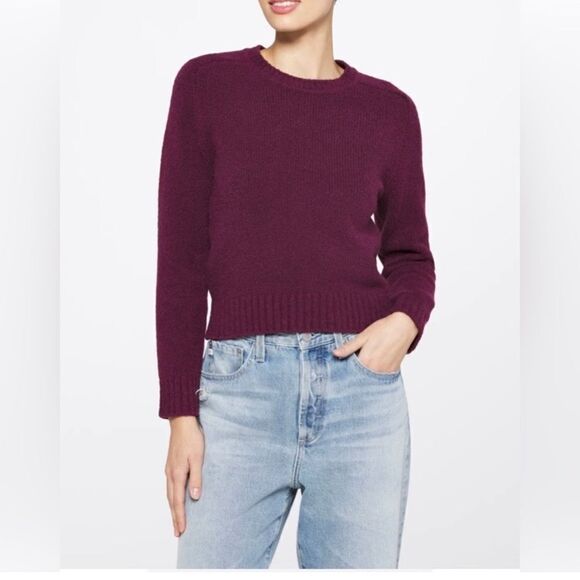 RE/DONE 60s Shrunken Sweater Plum NWT Small - Picture 1 of 12